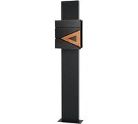 ML-Design Buzón con soporte antracita 170 cm para exterior con detalle madera