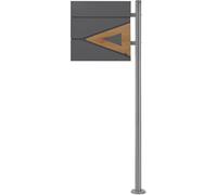 ML-Design Buzón de pie con compartimento para periódicos antracita