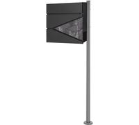 ML-Design Buzón de pie con compartimento para periódicos antracita