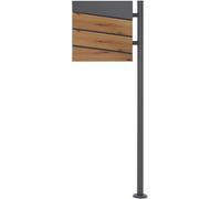 ML-Design Buzón de pie con compartimento para periódicos antracita