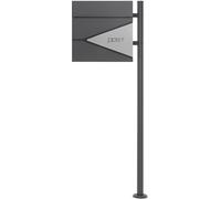 ML-Design Buzón para cartas de acero con soporte lateral moderno