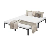 ML-Design Cama de Estructura Metalica 160x200 cm sobre Marco de Acero Inoxidable con Somier Color Antracita Amplio Espacio de Almacenamiento Mueble Diseño Individual Ideal para Dormitorio Matrimonial