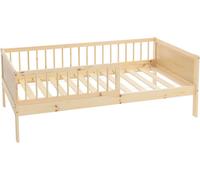 ML-Design Cama infantil tipi 80 x 160 cm color natural con anticaída y somier