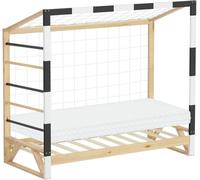 ML-Design Cama infantil 80x160 cm+ colchón, de madera portería fútbol y escalera