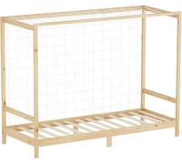 ML-Design Cama infantil 90x200 cm con portería de fútbol, madera de pino natural