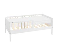 ML-Design Cama infantil blanco-natural con colchón y protección 70x140cm