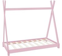 ML-Design Cama infantil tipi 70x140 cm color rosa con anticaída y somier