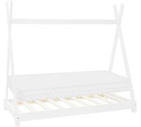 ML-Design Cama para niños madera pino blanca con colchón 160x80cm