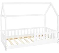ML-Design Cama infantil tipi 80x160cm color blanco con anticaída y somier