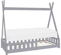 ML-Design Cama infantil tipi gris claro colchón espuma fría 80x160 cm