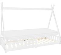 ML-Design Cama infantil tipi blanca con colchón espuma fría 90x200 cm