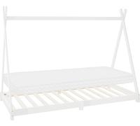 ML-Design Cama para niños madera pino blanca con colchón 90x200 cm