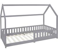 ML-Design Cama infantil tipi 90x200cm color gris claro con listones de madera