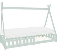 ML-Design Cama infantil con colchón reja seguridad somier 200x90 cm