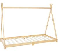 ML-Design Cama tipi infantil de madera maciza natural 200x90 cm