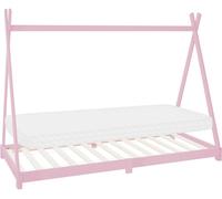 ML-Design Cama infantil tipi 90x200cm color rosa con colchón de espuma y somier