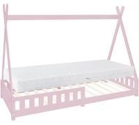 ML-Design Cama infantil tipi rosa con colchón oeko 90x200 cm