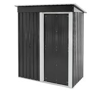 ML-Design Caseta Metálica de Jardín Exterior con Tejado de Penteón 150x184x76 cm Gris Claro Cobertizo de Acero Garaje Espacioso Ideal para el Almacenamiento de Herramientas