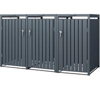 ML-Design Cobertizo de exterior para 3 cubos de basura 200x80x116,3cm antracita