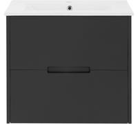 ML-Design Conjunto de muebles de baño gris + lavabo 61cm
