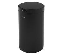 ML-Design Cubo de Basura con Sensor de Movimiento Inteligente Papelera Redonda con Apertura y Cierre Automática 30L Acero Inoxidable Negro Tapa con Pantalla LED y Anillo de Sujeción para Bolsas