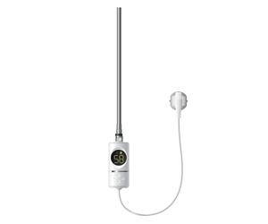 ML-Design Elemento Calefactor Eléctrico 1200W de Acero Inoxiable Blanco para Radiadores, con Termostato y Pantalla Digital, Regulador Electrónico y Temporizador, Calentador de Inmersión con Enchufe