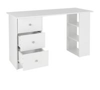 ML Design Escritorio 3 Cajones de Almacenamiento Blanco