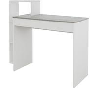 ML-Desing Escritorio con Estantes Mesa De Trabajo 110x72x40cm Blanco/Gris