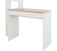 ML-Design Escritorio con estantería 110x72x40 cm Blanco/Madera de roble Sonoma