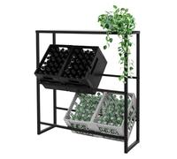 ML-Design Estante para 6-8 Cajas de Bebidas de Acero Antracita con Balda Superior 100x32x108,5 cm Estantería de Pie hasta 150 Kg Soporte Estable y Robusto Botellero de Cervezas para Bodega Bar Sótano