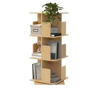 ML-Design Estantería Giratoria 360° con 3 Niveles y 12 Compartimentos, Aspecto Madera de Roble 40 x 94 x 40 cm Librería Independiente para Niños Organizador de Pie Mueble para Libros y Juguetes