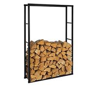 ML-Design Estanteria Metálica para Leña 100 x 150 x 25 cm Soporte Organizador de Madera para Interior o Exterior, Leñero Negro Moderno Junto a Chimenea/Fogata Estructura de Acero para Apilar Troncos