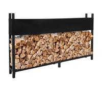 ML-Design Estantería Metalica para Leña 200x25x115 cm Antracita Leñera con Tapa Protectora Portaleña 0,8 m³ / 1,3 SRM Soporte Exterior/Interior de Almacenamiento Refugio para Apilamiento de Troncos