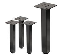 ML-Design Juego de 4 Patas de Mesa 30cm Gris Oscuro Industrial de Acero con Recubrimiento en Polvo, Perfil 4x4cm, Pies Regulables en Altura 1-4 cm para Muebles, Mesitas de Centro, Bancos o Aparadores