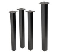 ML-Design Juego de 4 Patas de Mesa 90 cm Gris Oscuro Industrial de Acero con Recubrimiento en Polvo, Perfil 8x8cm, Pies Regulables en Altura 1-4cm para Muebles, Mesitas de Centro, Bancos o Aparadores