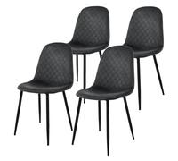 ML-Design Juego de 4X Sillas de Comedor Antracita con Respaldo Asiento Ergonómico Acolchado Tapizado de Terciopelo con Patas de Metal Sillón de Diseño Moderno para Mesa de Salón, Escritorio o Cocina