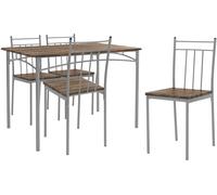 ML-Design Mesa de Comedor con 4 Sillas Juego de Comedor de 5 Piezas para 4 Personas Grupo de Asientos Completo de Madera Flotante con Patas de Metal Set de Muebles Elegantes para Hogar