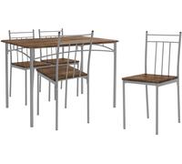 ML-Design Mesa de Comedor con 4 Sillas Vintage Juego de Comedor de 5 Piezas para 4 Personas Grupo de Asientos Completo de Madera con Patas de Metal Set de Muebles Elegantes para Hogar