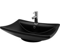 ML-Design Lavabo cerámica lavamanos común pila para aseo de baño negro mate
