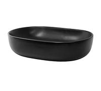 ML-Design Lavabo de Cerámica Negro Mate Ovalado 600 x 425 x 145 mm Con Agujero De Desagüe Lavamanos Moderno Sobre Encimera Sobremesa Pila Para Baño Aseo Fregadero Diseño Minimalista