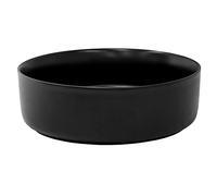 ML-Design Lavabo de Cerámica Negro Mate Redondo Ø 360 x 120 mm Con Agujero de Desagüe Lavamanos Moderno Sobre Encimera Sobremesa Pila Para Baño Aseo Fregadero Diseño Minimalista