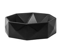 ML-Design Lavabo de Cerámica Negro Mate Redondo Diseño De Diamante Ø 420 x135mm Con Agujero De Desagüe Lavamanos Moderno De Encimera Sobremesa De Superficie Pila Baño Aseo Fregadero Diseño Minimalista