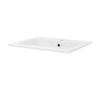 ML-Design Lavabo Encastrable Blanco 52,5 x 21 x 45 cm Cerámica Diseño Rectangular Lavamanos Encastrado Mueble Sanitario Baño Aseo Moderno Elegante Pila Común Con Rebosadero Orificio Para Grifo