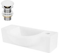 ML-Design Lavabo ovalado de cerámica con orifico a la derecha