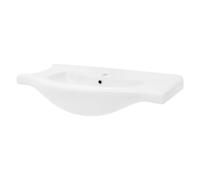 ML-Design Lavabo para Encimera, 86x21,5x51,5 cm, Cerámica, Blanco, Lavamanos para Mueble Sanitario Baño o Aseo, Lavadero Moderno y Elegante, Pila Común con Orificio para Grifo y Rebosadero