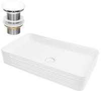 ML-Design Lavabo rectangular sobre encimera para baño cerámico