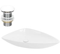 ML-Design Lavabo triangular sobre encimera 69x46x13cm para baño cerámico
