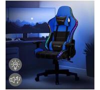 ML-Design Silla Gaming LED RGB con Altavoces Bluetooth Azul