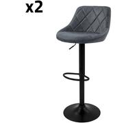 ML-Design Lote de 2 taburetes de bar, gris