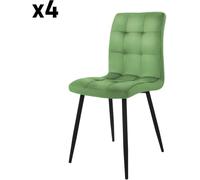 ML-Design Lote de 4 sillas de metal, verde